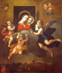 A pintura de Nossa Senhora do Bom Conselho descendo sobre Genazzano