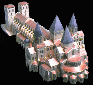 Maquete do que deveria ser a Abadia de Cluny