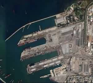 Rússia manterá a base naval de Tartus, na Síria. Foto Googleearth
