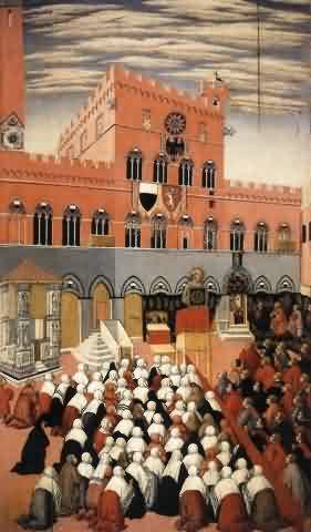 São Bernardino pregando em Siena