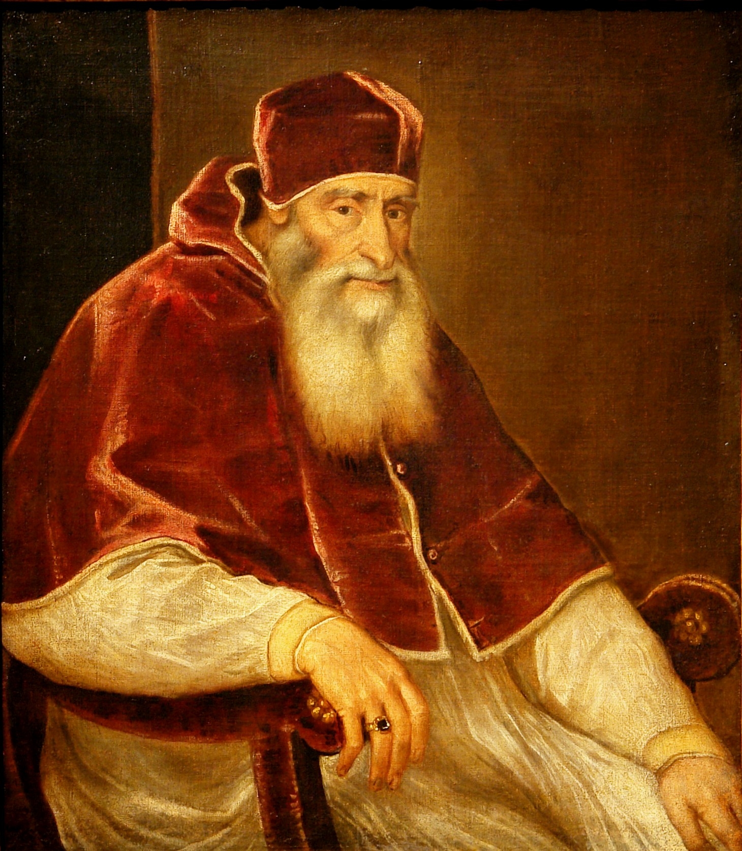Portrait Pope Paul III Farnese by Titian (1543)