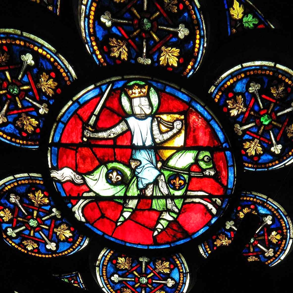 Vitral da catedral Notre Dame representando Sao Luis
