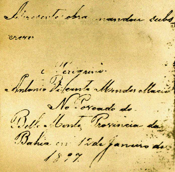 manuscrito Antonio Conselheiro